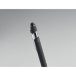 Druckkugelschreiber mit Stylus Schwarz, Detailaufnahme des Materials