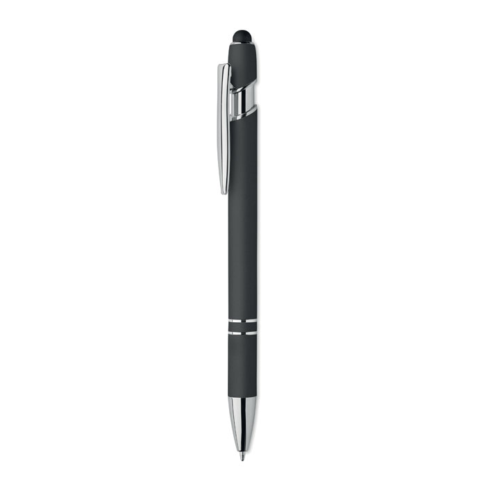 Druckkugelschreiber mit Stylus Schwarz als Werbeartikel mit Logodruck