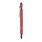 Druckkugelschreiber mit Stylus Rot, Seitenansicht