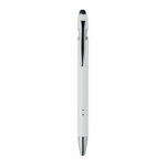 Druckkugelschreiber mit Stylus Weiß, Rückansicht
