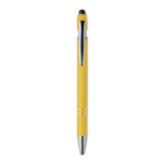 Druckkugelschreiber mit Stylus Gelb, Rückansicht
