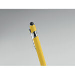 Druckkugelschreiber mit Stylus Gelb, Detailaufnahme des Materials