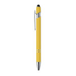 Druckkugelschreiber mit Stylus Gelb, Seitenansicht