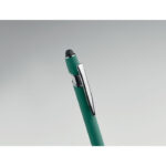 Druckkugelschreiber mit Stylus Gruen im praktischen Einsatz