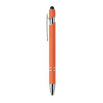 Druckkugelschreiber mit Stylus Orange, Seitenansicht