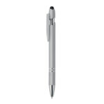 Druckkugelschreiber mit Stylus Silber als Werbeartikel mit Logodruck