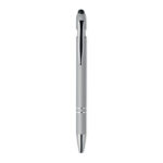 Druckkugelschreiber mit Stylus Silber, Rückansicht