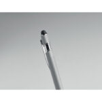 Druckkugelschreiber mit Stylus Silber, Detailaufnahme des Materials