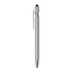 Druckkugelschreiber mit Stylus Silber, Seitenansicht