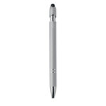 Druckkugelschreiber mit Stylus Silber von oben