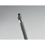 Druckkugelschreiber mit Stylus Grau, Detailaufnahme des Materials