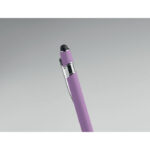 Druckkugelschreiber mit Stylus Lila, Detailaufnahme des Materials