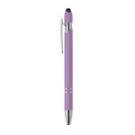 Druckkugelschreiber mit Stylus Lila, Seitenansicht