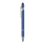 Druckkugelschreiber mit Stylus Blau, Seitenansicht