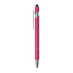 Druckkugelschreiber mit Stylus Rosa, Seitenansicht
