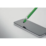 Druckkugelschreiber mit Stylus Gruen, geöffnet dargestellt