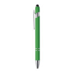 Druckkugelschreiber mit Stylus Gruen, Seitenansicht