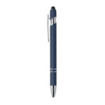Druckkugelschreiber mit Stylus Blau, Seitenansicht