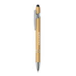Druckkugelschreiber mit Stylus Gold mit markiertem Druckbereich für Ihr Logo