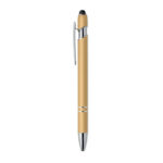 Druckkugelschreiber mit Stylus Gold, Seitenansicht