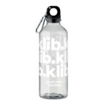 Trinkflasche RPET 500ml Weiß mit markiertem Druckbereich für Ihr Logo
