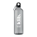 Trinkflasche RPET 750ml Grau mit markiertem Druckbereich für Ihr Logo