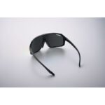 Sport-Sonnenbrille UV400 Schwarz, geöffnet dargestellt
