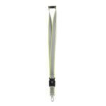Reflektierendes RPET-Lanyard Gelb mit markiertem Druckbereich für Ihr Logo