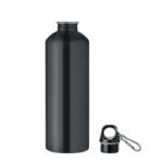 Einwandige Trinkflasche 1000ml Schwarz, Seitenansicht