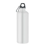 Einwandige Trinkflasche 1000ml Weiß, Rückansicht