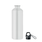 Einwandige Trinkflasche 1000ml Weiß, Seitenansicht