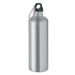 Einwandige Trinkflasche 1000ml Silber als Werbeartikel mit Logodruck