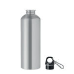 Einwandige Trinkflasche 1000ml Silber, Seitenansicht