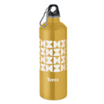 Einwandige Trinkflasche 1000ml Orange mit markiertem Druckbereich für Ihr Logo