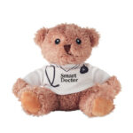 Teddybär Arzt mit markiertem Druckbereich für Ihr Logo