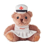 Teddybär Krankenschwester mit markiertem Druckbereich für Ihr Logo