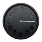 Wanduhr aus PP Schwarz, Detailaufnahme des Materials