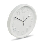 Wanduhr aus PP Weiß, Seitenansicht