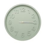 Wanduhr aus PP Gruen, Detailaufnahme des Materials