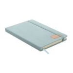 DIN A5 Notizbuch RPET Blau als Werbeartikel mit Logodruck