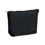 Kosmetiktasche Kord-Polyester Schwarz als Werbeartikel mit Logodruck