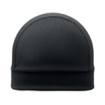 Kühlende Sport-Beanie Schwarz, geöffnet dargestellt