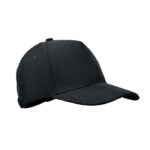 Baseball Kappe 5 Panels Cord Schwarz als Werbeartikel mit Logodruck
