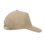 Baseball Kappe 5 Panels Cord Braun, Detailaufnahme des Materials