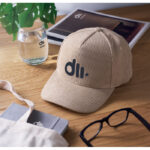 Baseball Kappe 5 Panels Cord Braun mit markiertem Druckbereich für Ihr Logo