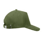 Baseball Kappe 5 Panels Cord Gruen, Detailaufnahme des Materials