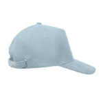 Baseball Kappe 5 Panels Cord Blau, Detailaufnahme des Materials