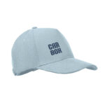 Baseball Kappe 5 Panels Cord Blau mit markiertem Druckbereich für Ihr Logo