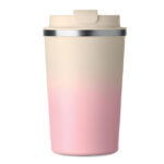Doppelwandiger Becher 350 ml Rosa, geöffnet dargestellt