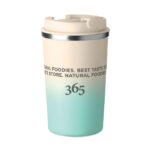 Doppelwandiger Becher 350 ml Gruen mit markiertem Druckbereich für Ihr Logo